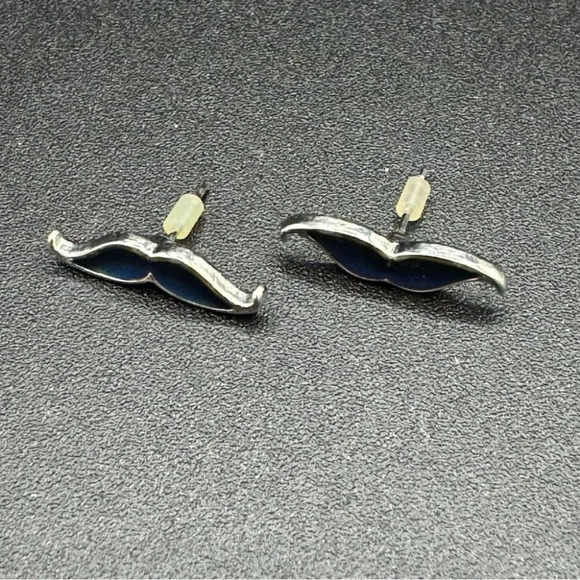 Mood Changing Mustache  Pierced Earrings - Picture 6 of 9